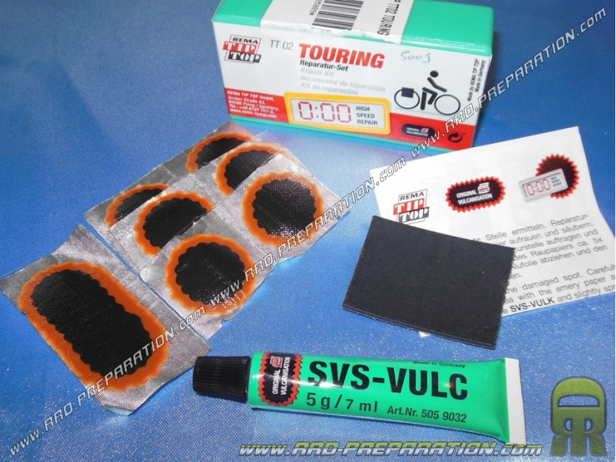 Kit de reparación TIP TOP TT02 TOURING para moto, coche, ciclo... Con cámara de aire