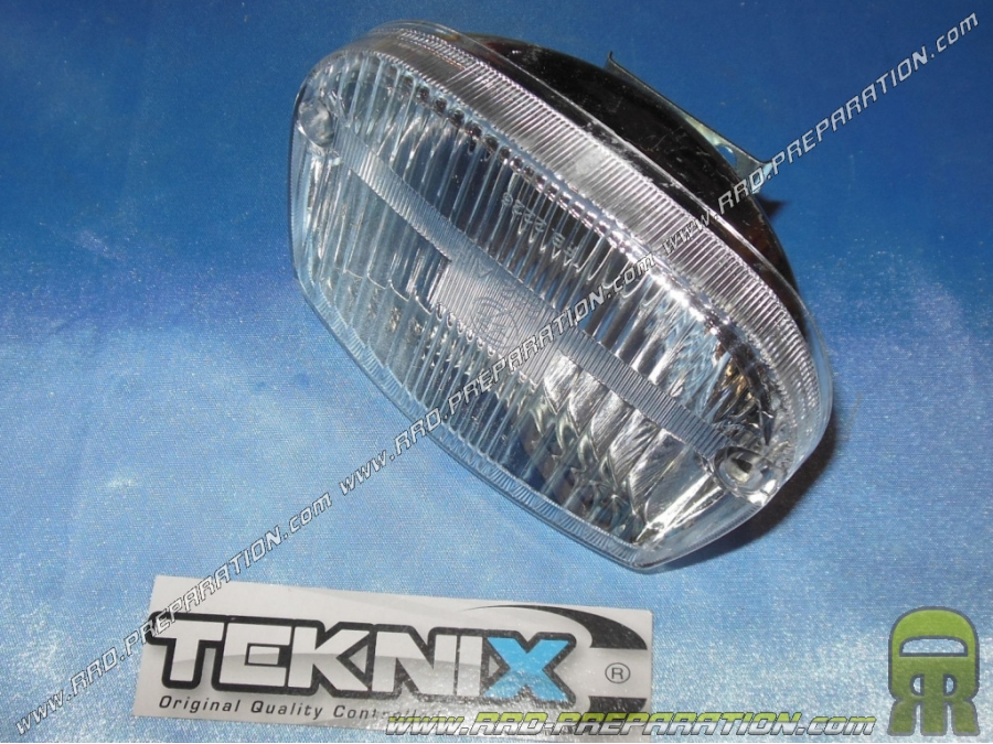 Phare avant (feu) TEKNIX chrome et transparent pour cyclomoteur PIAGGIO Ciao P, PV, PX, PXV, BRAVO...