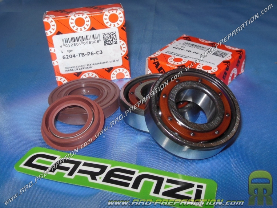 Kit rodamientos cigüeñal reforzado C3 celeron + viton spy CARENZI minarelli scooter (booster, bws, nitro, aerox...)