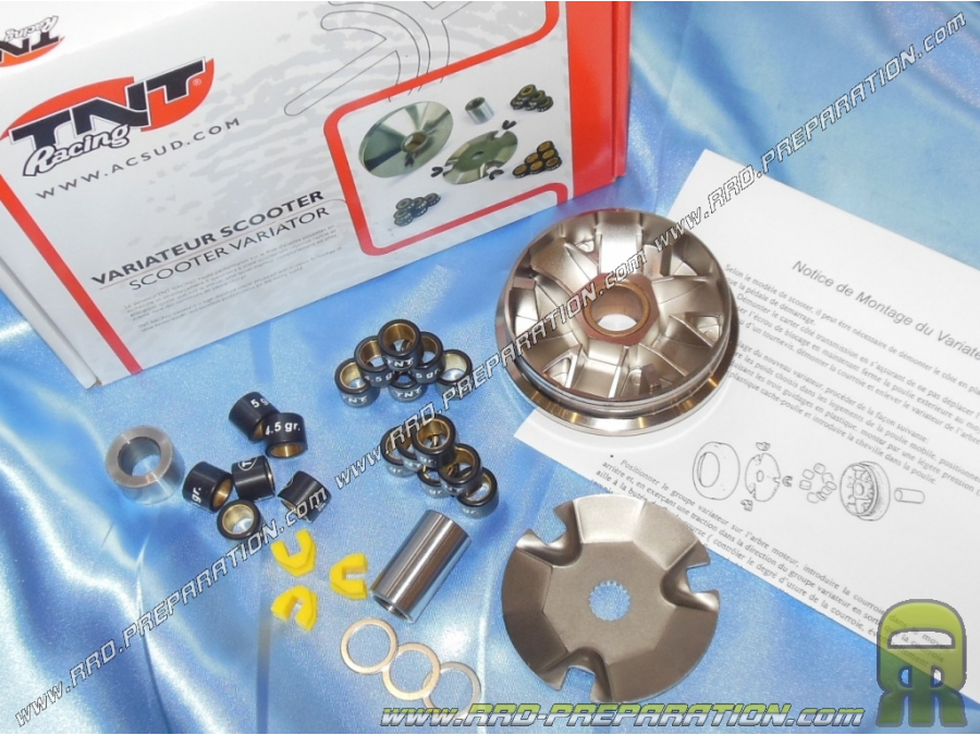 TNT Racing variator (variator, rollers, etc.) for PIAGGIO , GILERA 50cc scooter (Runner, Stalker, NRG, Typhoon, etc.)