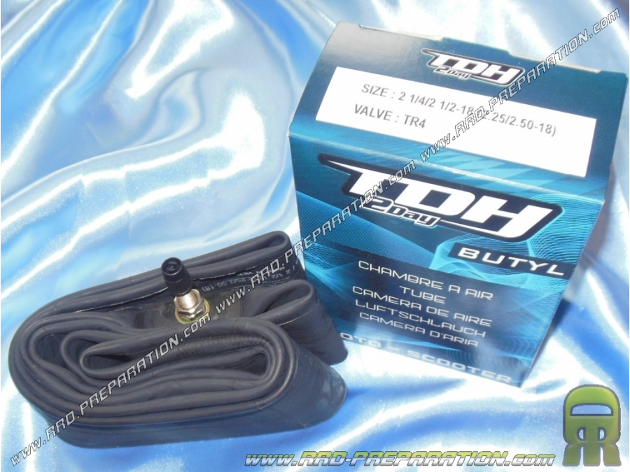 TDH 2day inner tube 2.25 to 2.50 18 inches straight valve with nuts (2 1/4 by 18 or 2 1/2 by 18)