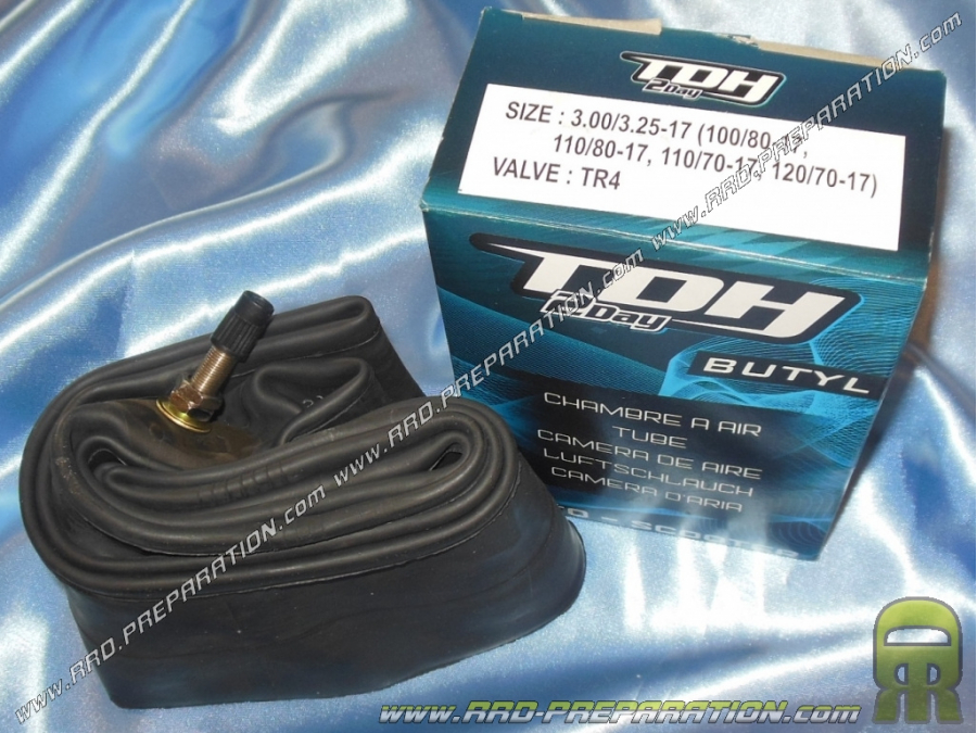 TDH 2day inner tube width 3.00 to 3.25 17 inches straight valve with nuts (100/80-17, 110/80-17, 110/70-17, 120/70-17)