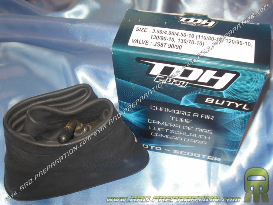 TDH 2day inner tube width 3.50 to 4.50 10 inches angled valve (110/80-10, 120/90-10, 130/90-10 or 130/70-10)