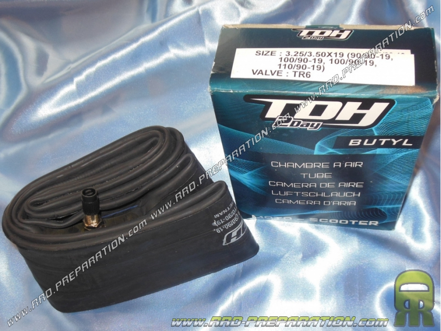 TDH 2day inner tube width 3.25 to 3.50 19 inches straight valve with nuts (90/90-19, 100/90-19 or 110/90-19)