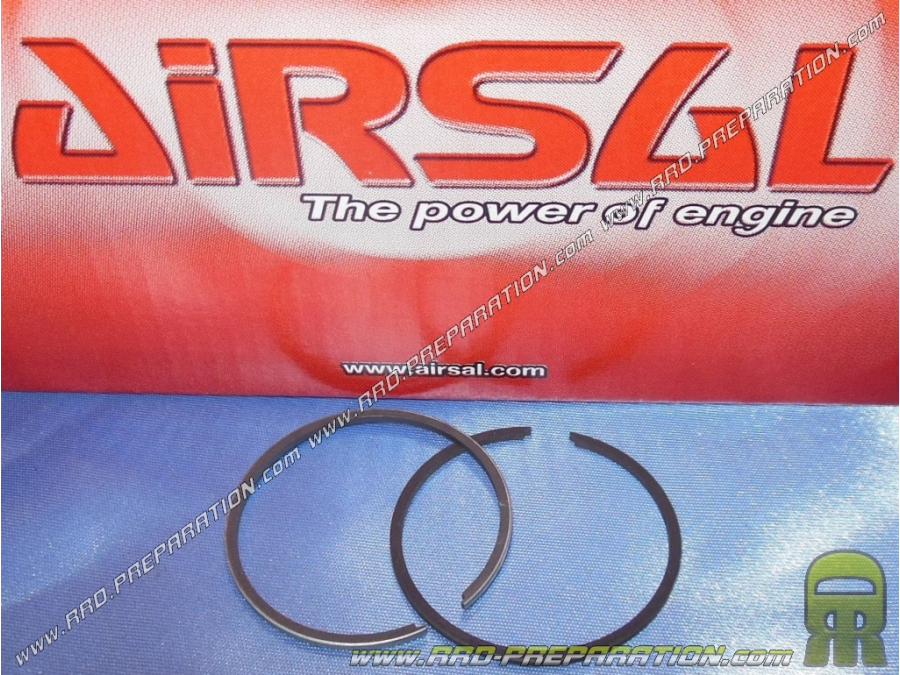 Jeu de 2 segments AIRSAL Ø40mmX1,5mm pour kit 50cc AIRSAL luxe aluminium PEUGEOT horizontal air (speedfight 3, new vivacity,...)