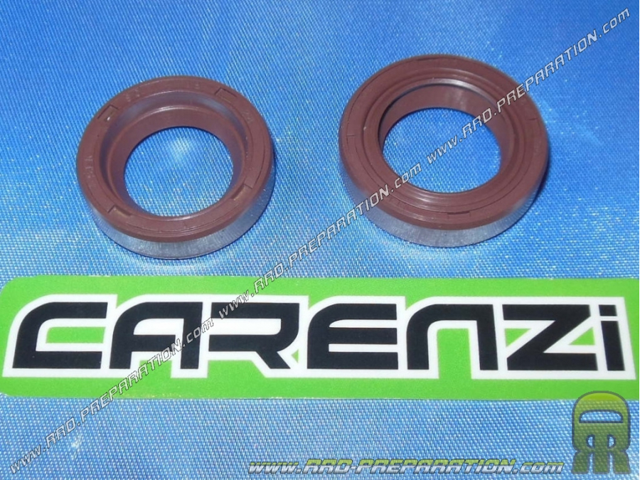 Set of 2 reinforced CARENZI Viton crankshaft oil seals (spi seal) for PIAGGIO / GILERA scooter (Typhoon, NRG...)