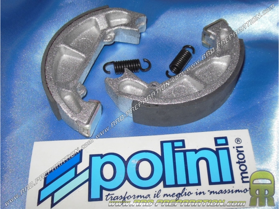 Rear brake shoes POLINI Ø100mm on scooter GILERA TYPHOON, STORM, PIAGGIO FREE, QUARTZ, ZIP...