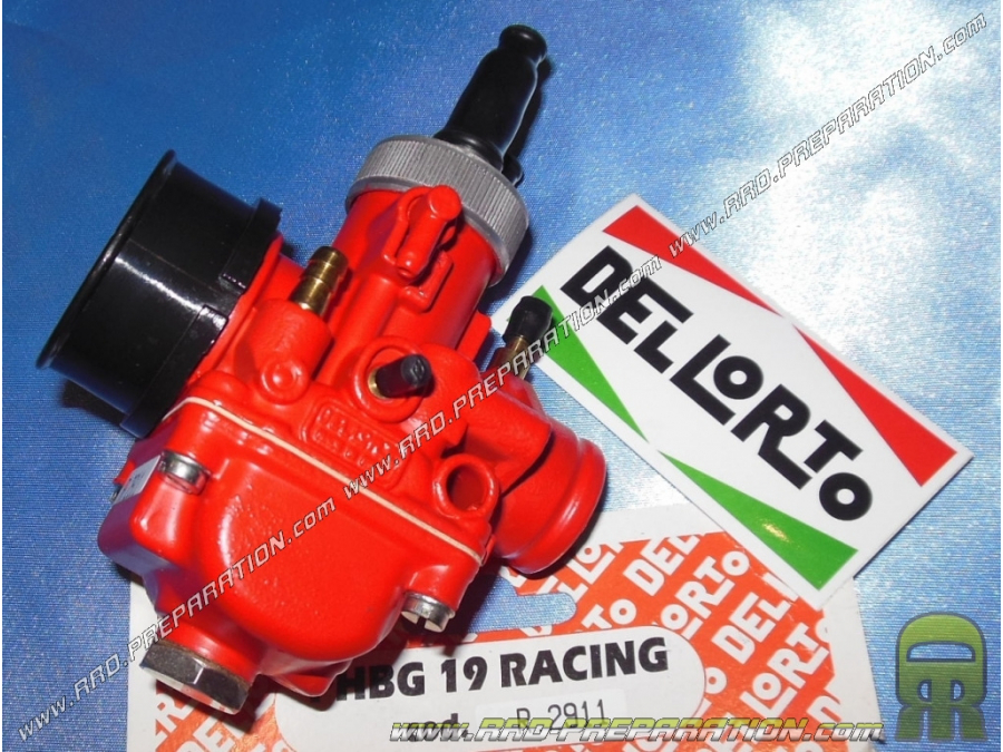Carburateur DELLORTO PHBG 19 DS RACING RED EDITION souple, avec graissage séparé, starter câble, dépression