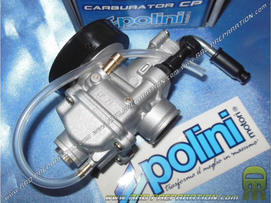 Carburateur POLINI CP EVOLUTION 21 souple, sans graissage séparé, starter à levier