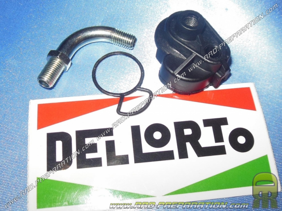 Valve cover for DELLORTO PHVA carburettor with 90° angled tube outlet
