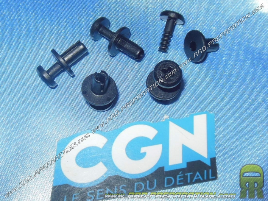 Clips, rivet fileté plastique noir CGN diamètre 5,8mm pour
