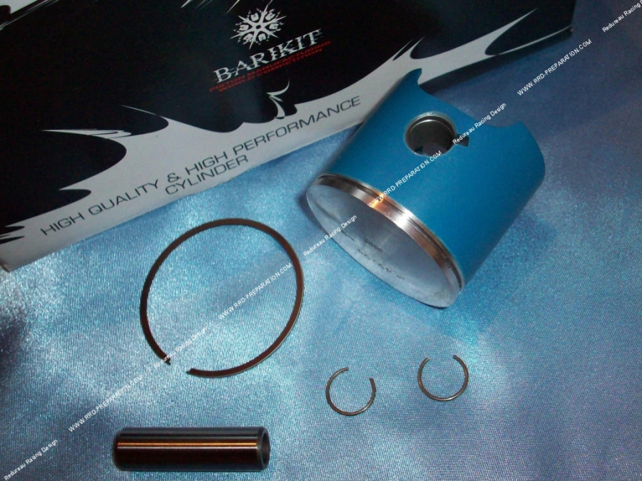 Piston mono segment BARIKIT bleu saphir Ø50mm axe 12mm pour kit 80cc BARIKIT et BRK sur minarelli am6