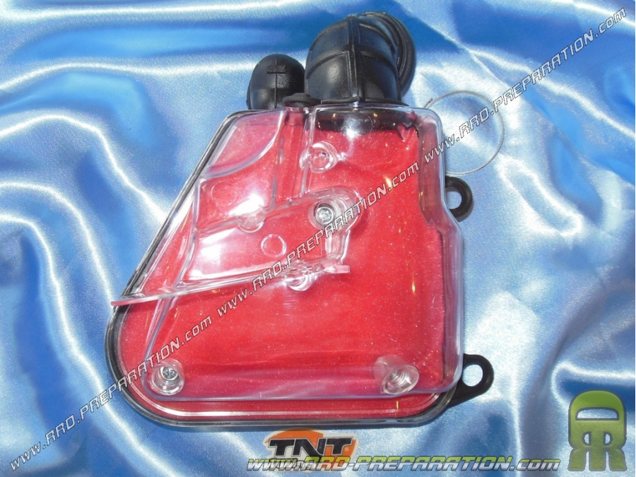 Boite à air transparente TNT Tuning mousse rouge pour scooter MBK NITRO, OVETTO & YAMAHA AEROX...