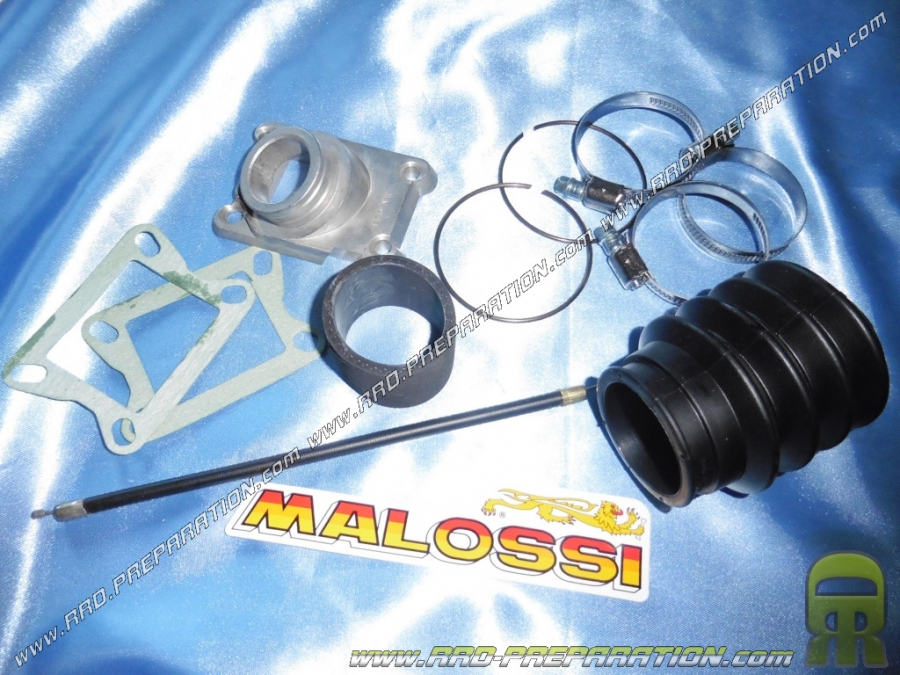 Pipe d'admission MALOSSI MHR Ø30mm avec collier, manchon, soufflet de boite à air... pour moto HONDA 75 / 80 MBX, MTX, NSR...