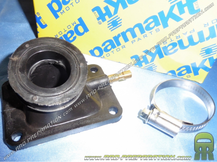 Pipe d'admission PARMAKIT pour carburateur 18 a 21mm (fixation Ø19 a 24mm) sur DERBI euro 1 / 2 / 3