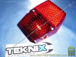 Feu arrière type origine noir et rouge hexagonal TEKNIX pour cyclomoteur Peugeot 103 SP, MV, MVL, Vogue ou autres modèles