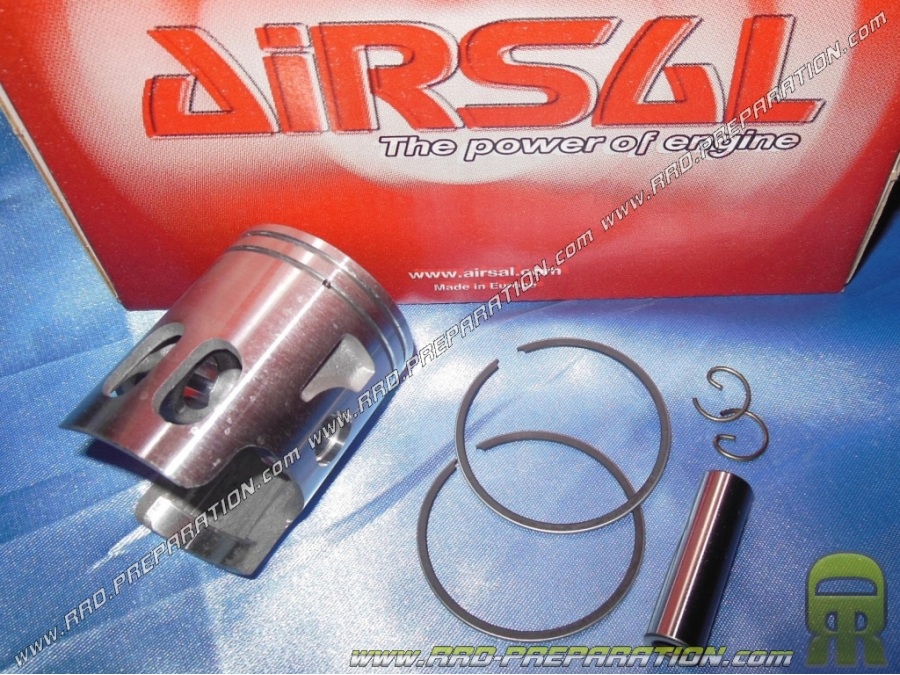 Pistón bisegmento AIRSAL Ø40mm eje 10mm para kit AIRSAL T6 50cc sobre aire vertical y horizontal minarelli (ovetto, neo's...)