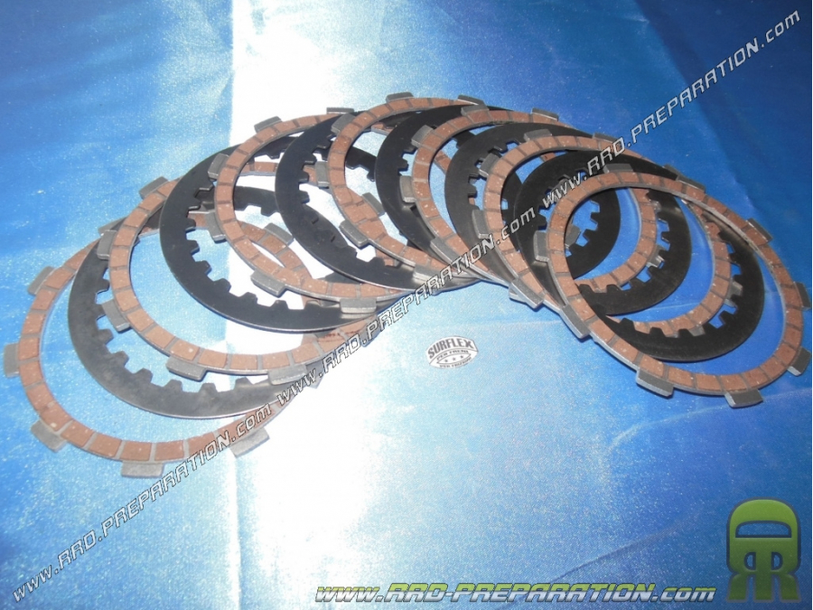 Clutch (discs, spacers) original type SURFLEX 7 lined discs for minarelli 125cc 2-stroke YAMAHA TDR, TZR ...