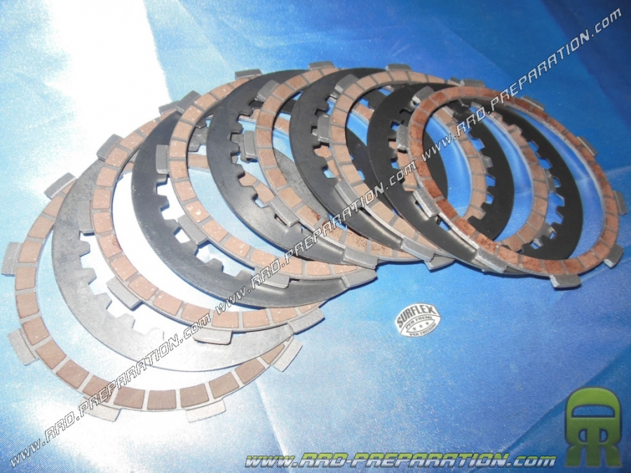 Clutch (discs, spacers) original type SURFLEX 6 friction discs for YAMAHA 125cc 2-stroke DT R, DT Z ...