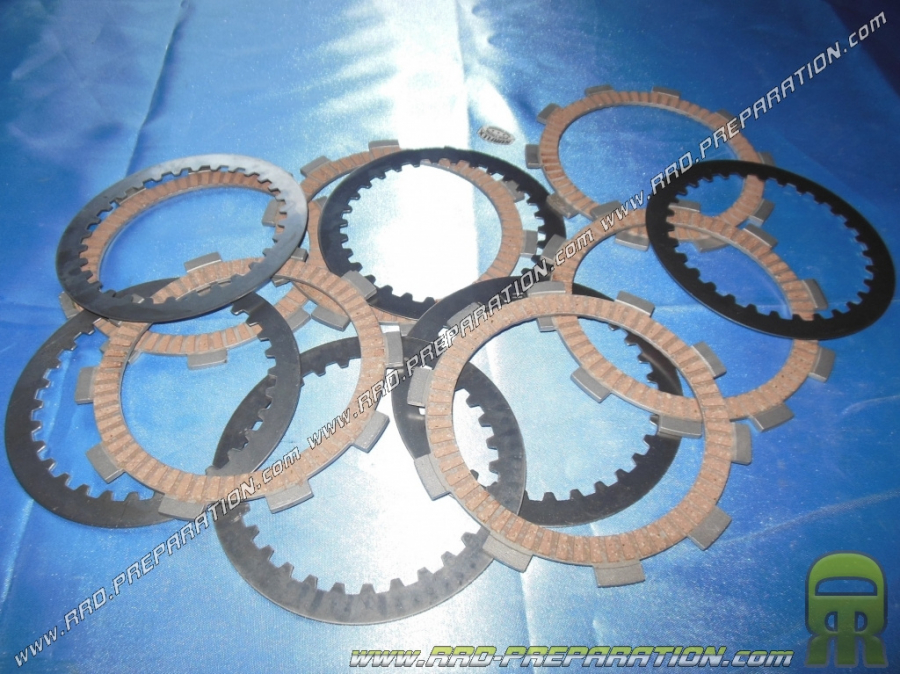 Embrayage (disques, intercalaires) type origine SURFLEX 6 disques garnis pour APRILIA 125cc 2 temps TUONO, MX, RS, ...