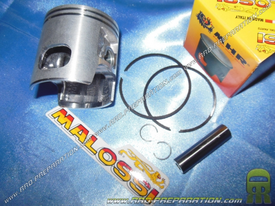 Piston bi segment MALOSSI Ø47mm axe 10mm pour kit 70cc FONTE sur scooter minarelli vertical & horizontal