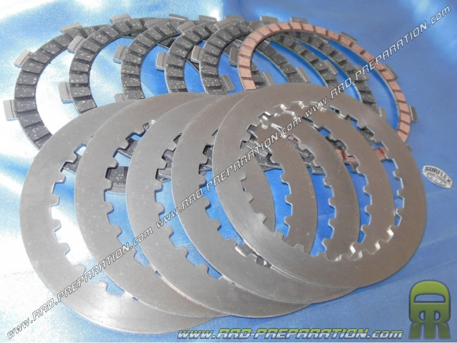 Clutch (discs, spacers) original type in ergal SURFLEX 6 lined discs for HONDA 125cc 2-stroke NSR, NSR SM, CRM ...