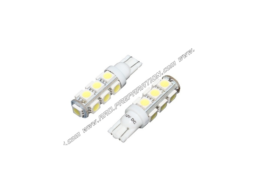 Ampoule clignotant P2R a led, lampe blanche a clips W2,1x9,5d 12V 10W