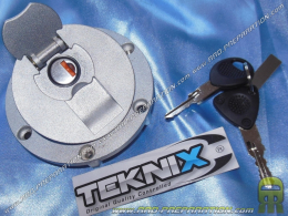 Bouchon de réservoir à clé TEKNIX aluminium pour moto 50cc YAMAHA TZR, MBK X-POWER et DERBI GPR