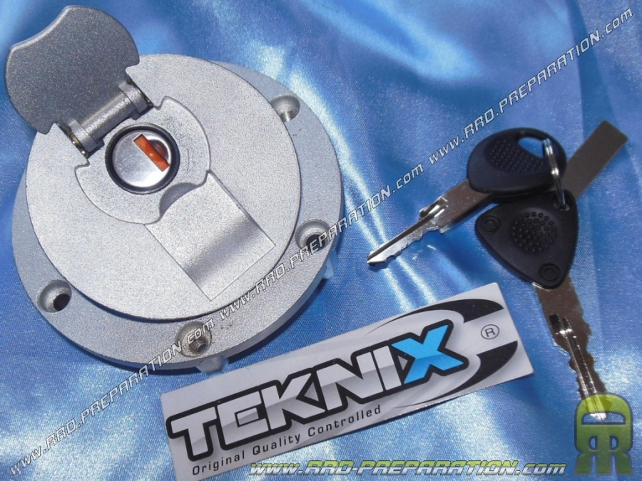 Bouchon de réservoir à clé TEKNIX aluminium pour moto 50cc YAMAHA TZR, MBK X-POWER et DERBI GPR