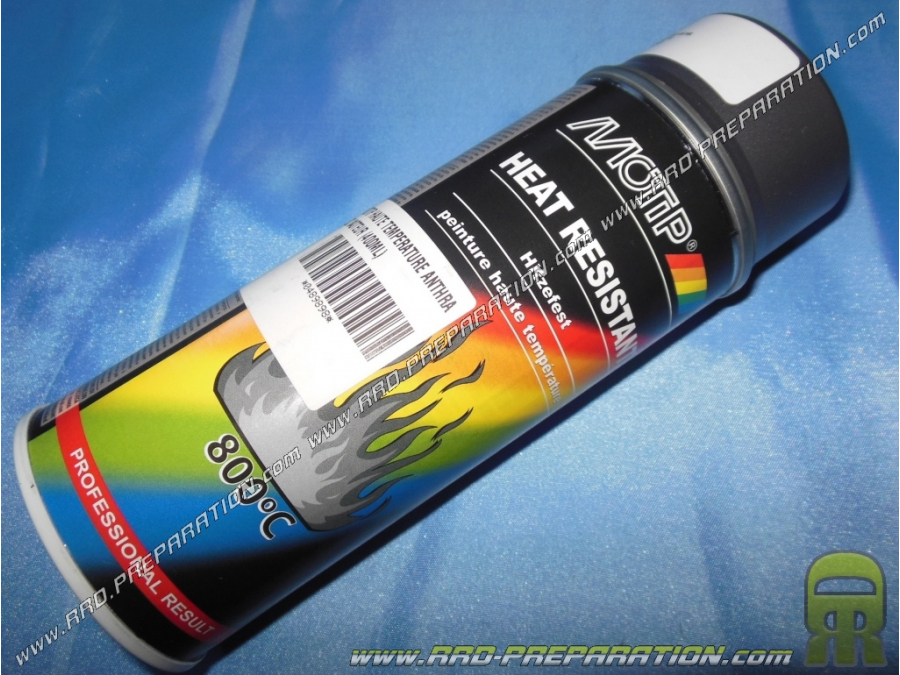 Bombe spray peinture haute température MOTIP anthracite 800°C pour bloc moteur 400ML