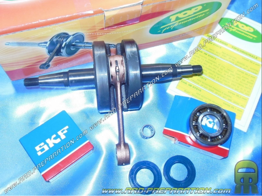 Crankshaft + bearings and spy TOP PERFORMANCES race 40mm for mécaboite driving DERBI euro 1 & 2 except GPR