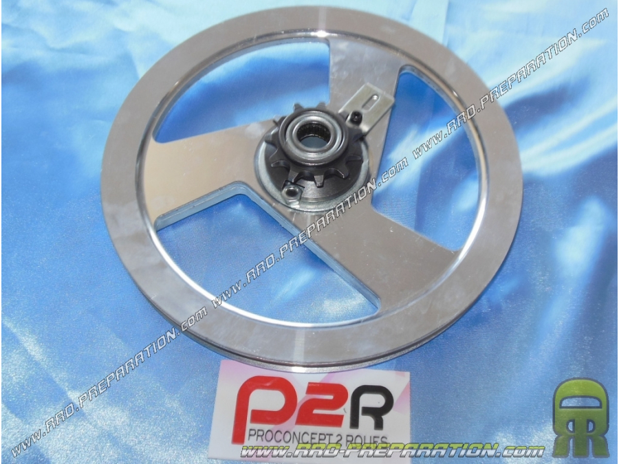 Chainring, P2R aluminum pulley with 11-tooth pinion for Peugeot 103 SP, MV, MVL, LM, VOGUE...