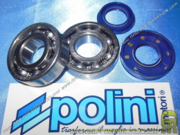 Kit reinforced bearings of crankshaft C4 cage steel + spy POLINI competition minarelli (booster rocket, bws, nitro, aerox…)