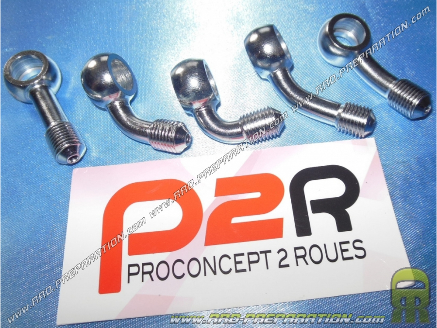 Raccord pour durite de frein P2R universel renforcée pour scooter, moto, mécaboite, cyclomoteur... angle d'inclinaison aux choix