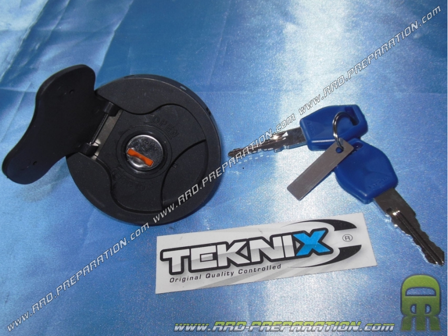 Tapa deposito llave TEKNIX aluminio para moto 50cc DERBI DRD PRO, NRG,...