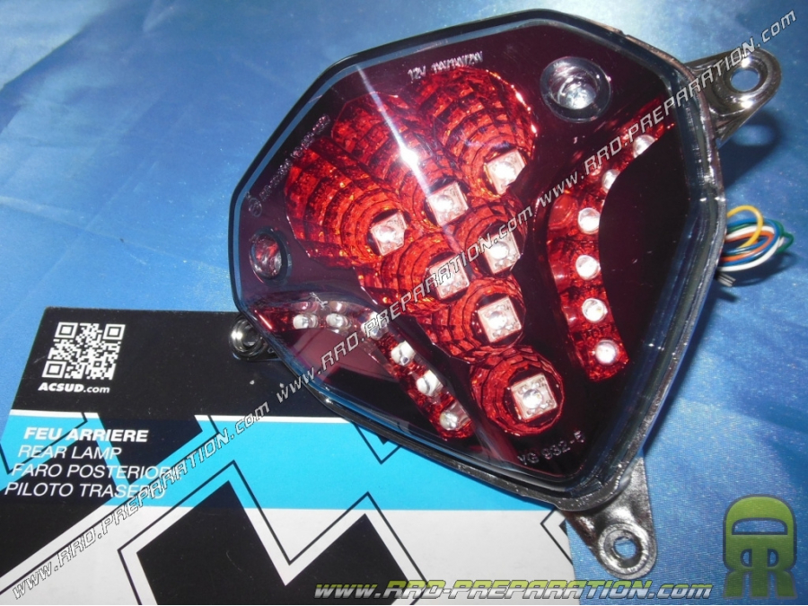 Feu arrière à led avec clignotants TNT TUNING pour scooter MBK NITRO, YAMAHA AEROX 2013