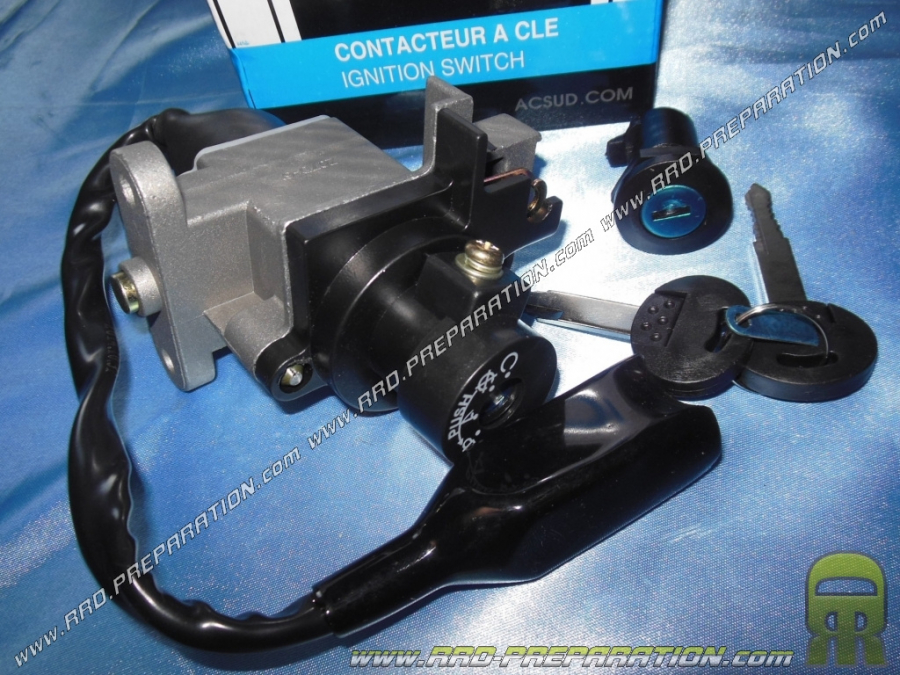 Contactor / neiman con 2 llaves (llave) + cerradura de maletero TEKNIX para PEUGEOT KISBEE 2 tiempos y 4 tiempos