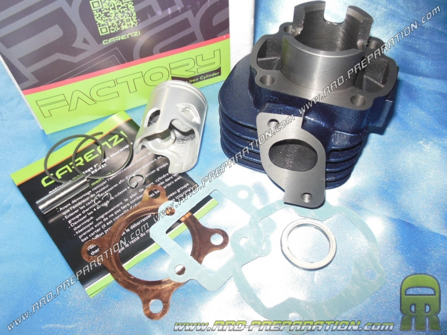 Cylindre - piston sans culasse 50cc Ø40mm CARENZI fonte (axe de 10mm) minarelli horizontal air (ovetto, neos, ...)