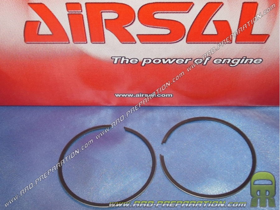 Paire de 2 segments chromés durs bombés pour kit AIRSAL Luxe aluminium 70cc Ø47,6mm sur minarelli horizontal liquide