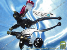 Right brake master cylinder with lever and jar <span translate="no">TUN'R</span> black or red universal mounting (mécaboite, mot