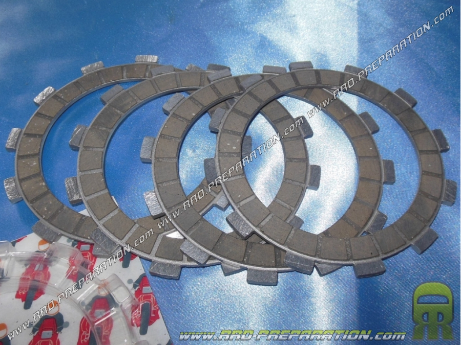 Set of 4 SURFLEX reinforced clutch discs for YAMAHA 80cc, 125cc 2-stroke YZ, TZR, DT R, DTR, TDR, ...