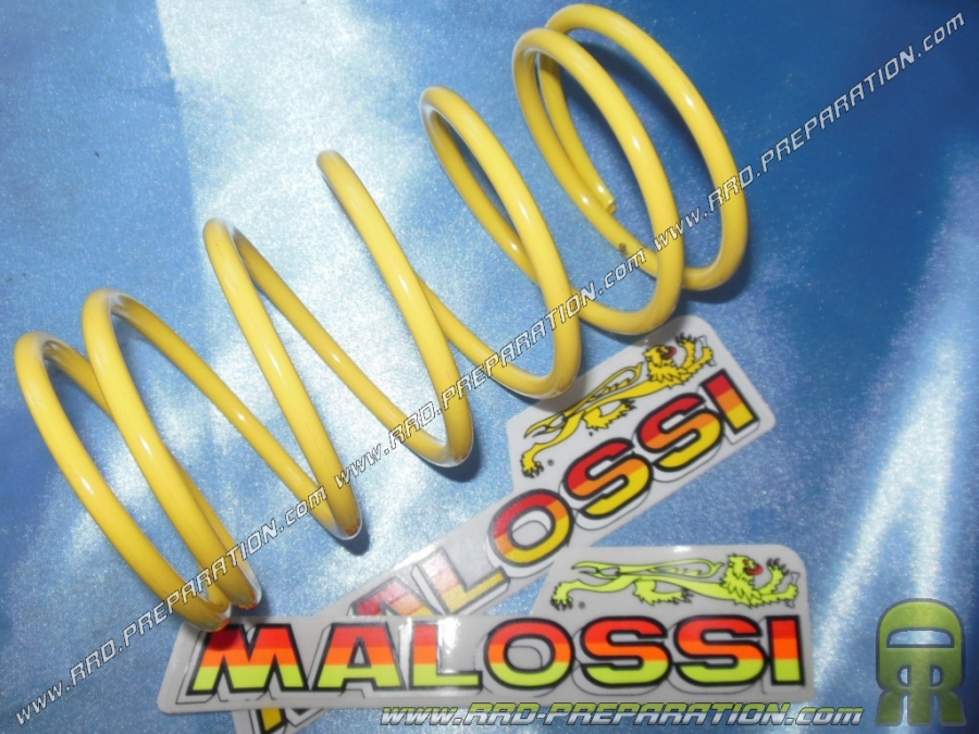 Ressort de poussée MALOSSI jaune 4,5k maxiscooter APRILIA, BENELLI, ITALJET, MALAGUTI, MBK, YAMAHA...