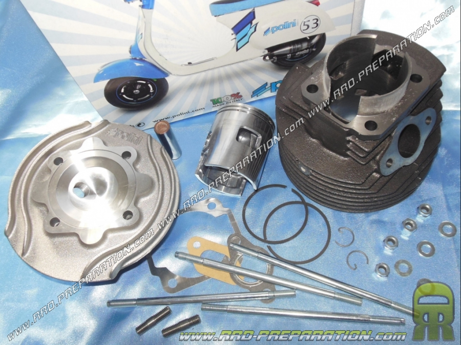 Kit alto motor 130cc Ø57mm con culata POLINI Racing hierro fundido scooter VESPA ET3, ETS, PK... 125cc 2 tiempos