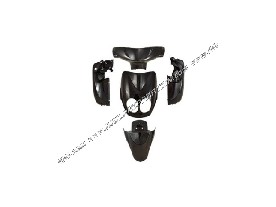 Kit 7 pièces de carénage TUN'R pour MBK OVETTO et YAMAHA NEO'S aprés 2008 noir