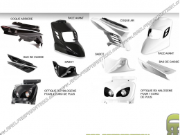 Kit 8 piezas de carenado BCD PACK V1 para Booster MBK, YAMAHA Bw's después de 2004 blanco o negro con las opciones