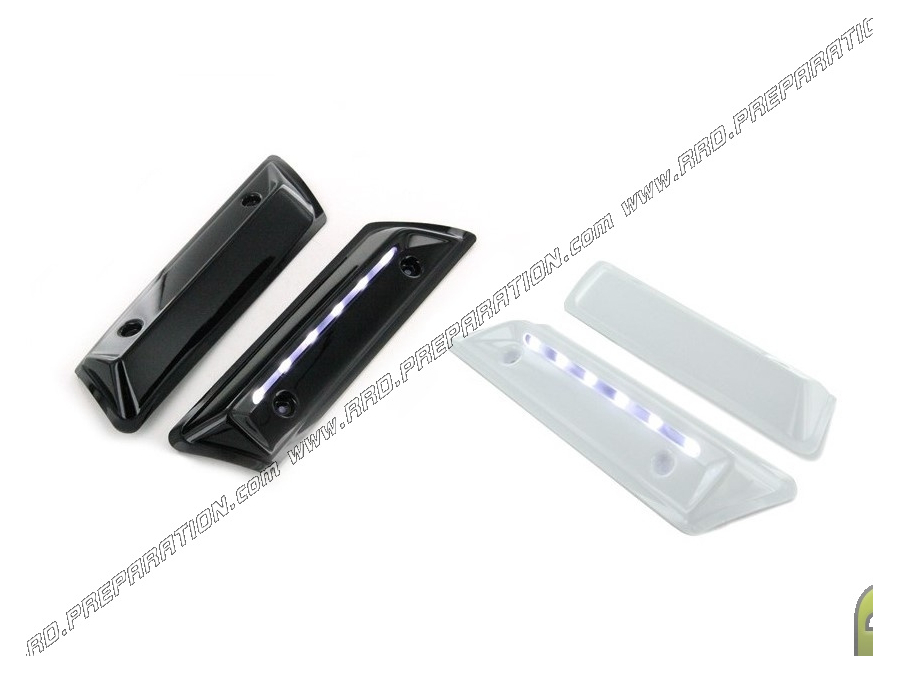 Ecopes avec feux de jour a led BCD pour MBK BOOSTER, YAMAHA BW'S blanches ou noires