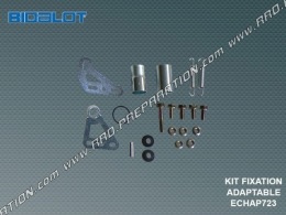 Kit de fixation complet pour pot d' échappement BIDALOT SMR sur MBK X-power, APRILIA RS & YAMAHA TZR... 50cc