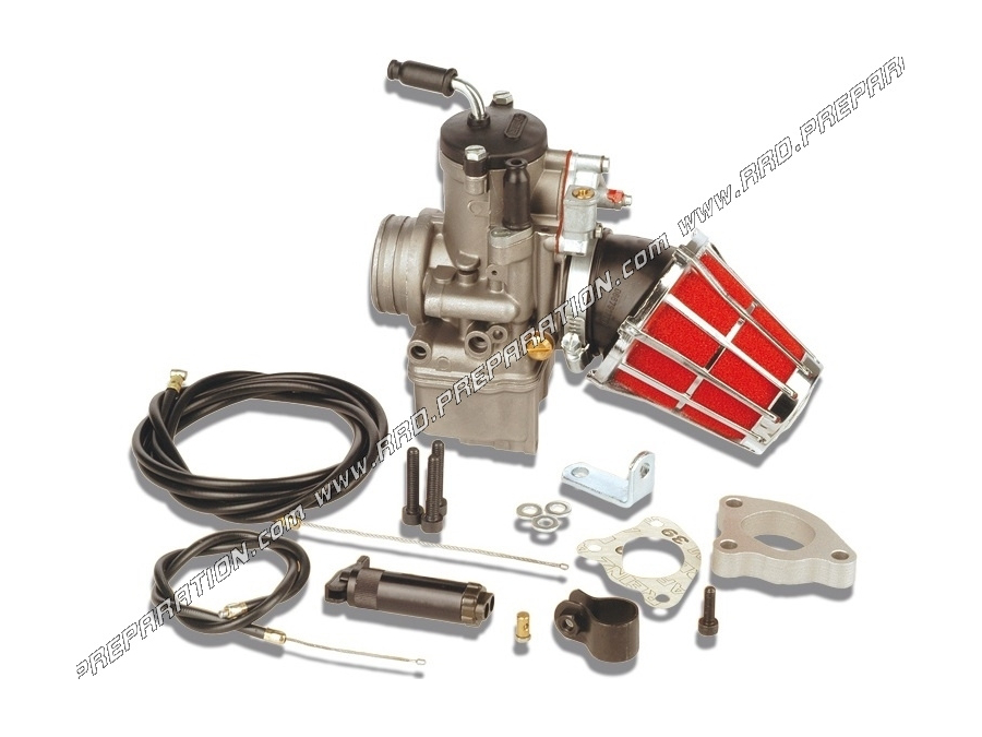 Kit carburation MALOSSI PHF Ø34mm avec cable de gaz, starter, visserie... pour maxi scooter DERBI, GILERA...  de 125cc à 200cc