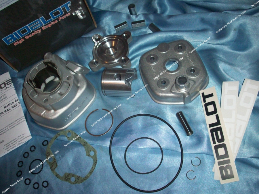 kit 70cc Ø47,6mm BIDALOT Racing Replica aluminum (12mm axis) minarelli horizontal liquid (nitro, aerox, ...)