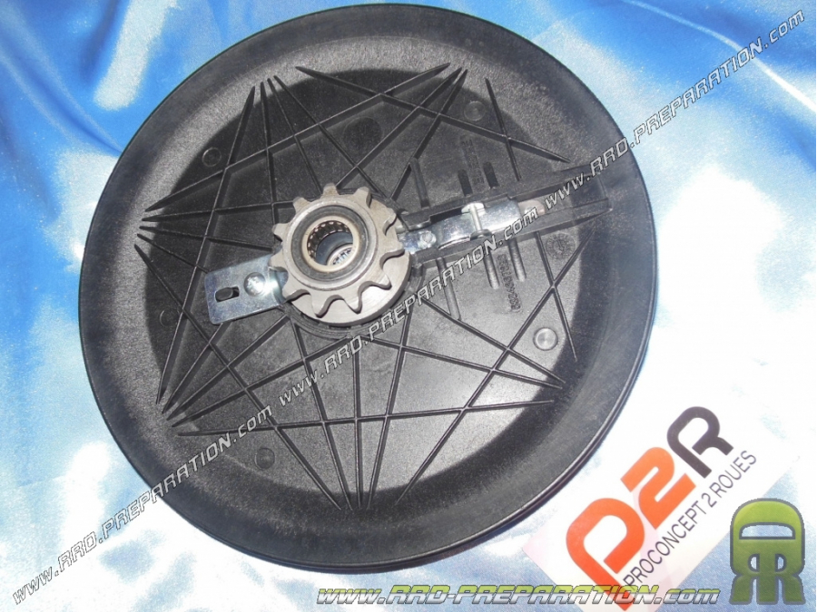 Plate, P2R plastic pulley with 11-tooth pinion for Peugeot 103 SP, MV, MVL, LM, VOGUE...